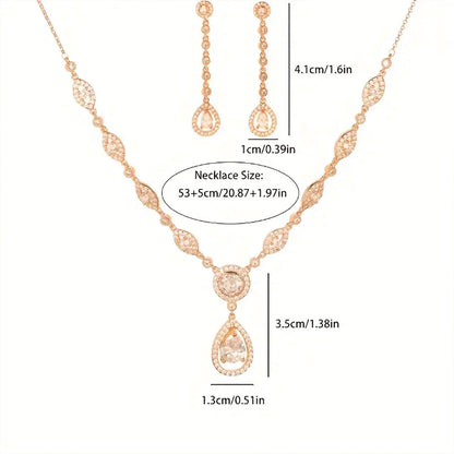925 silver, luxury teardrop jewellery set with synthetic zirconia, perfect gift for girlfriends, mums, family - great for birthd