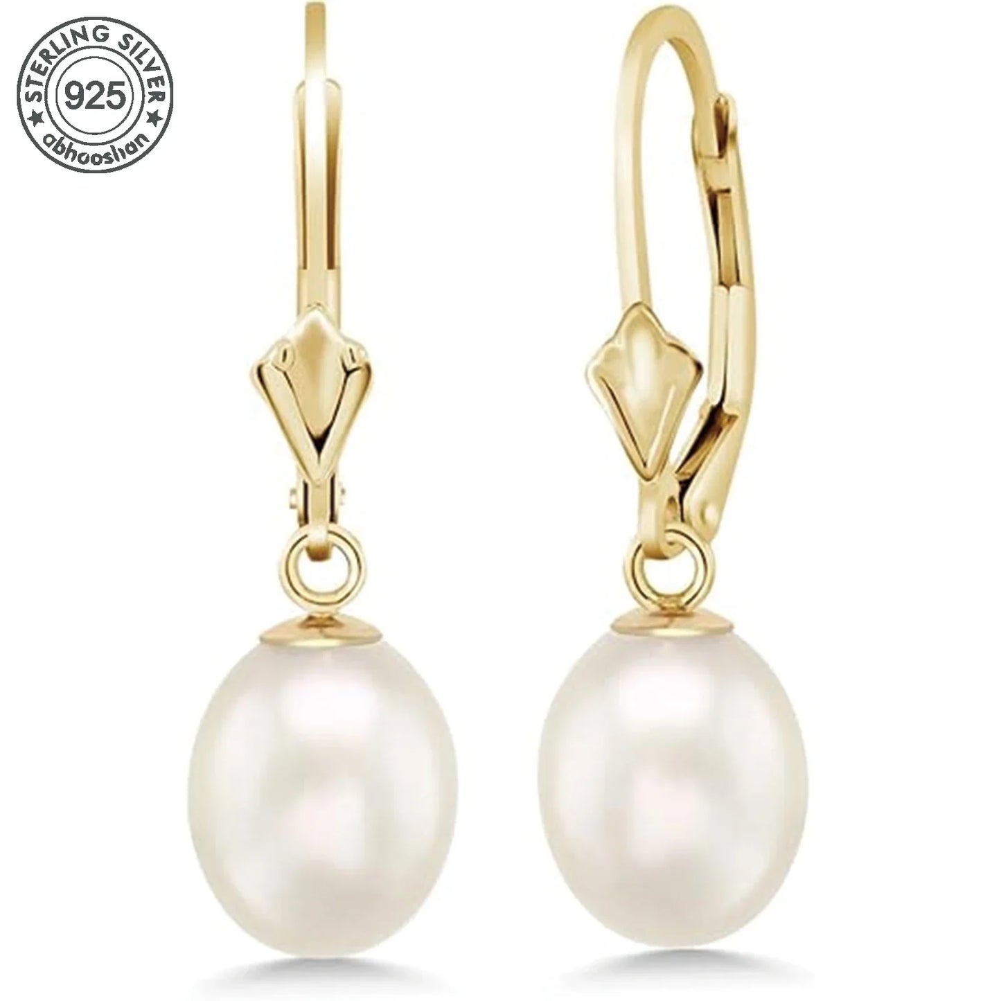 925 Silver, Freshwater Pearl Earrings, Women's Earrings for Girls, Fashion, Luxury, Daily Wear, Dating, Celebration, Gift for Mo