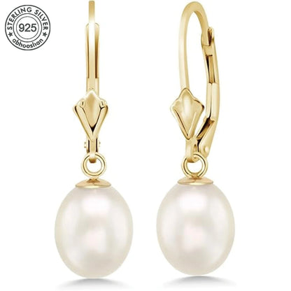 925 Silver, Freshwater Pearl Earrings, Women's Earrings for Girls, Fashion, Luxury, Daily Wear, Dating, Celebration, Gift for Mo