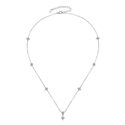 OXTAO Ladies' Fashionable Collarbone Chain Moissanite Diamond Necklace 925 Sterling Silver Fine Jewelry Birthday Gift